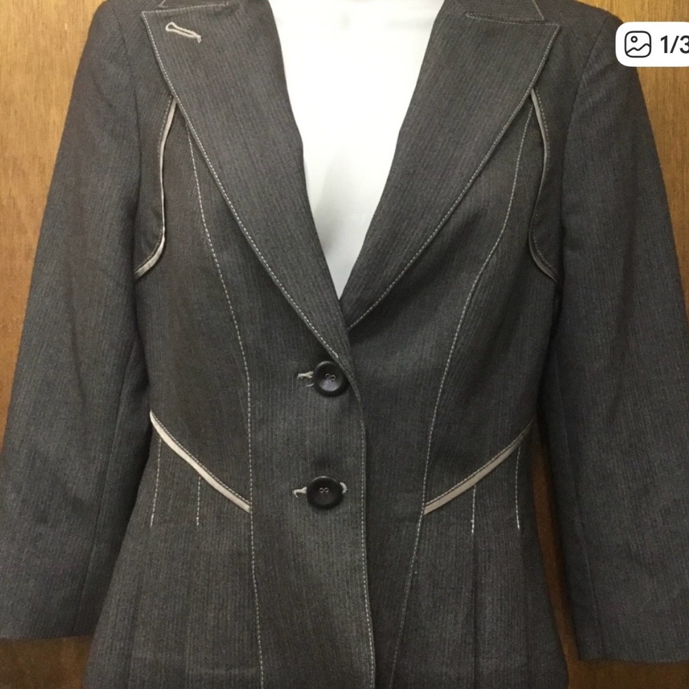Bebe brown and tan pinstripe blazer